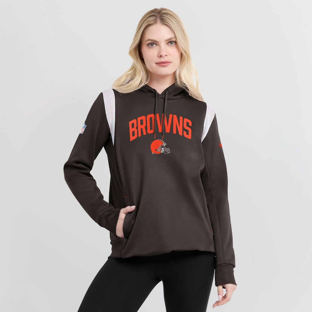 Women's Sideline Stack Performance Pullover Hoodie - Cleveland Browns