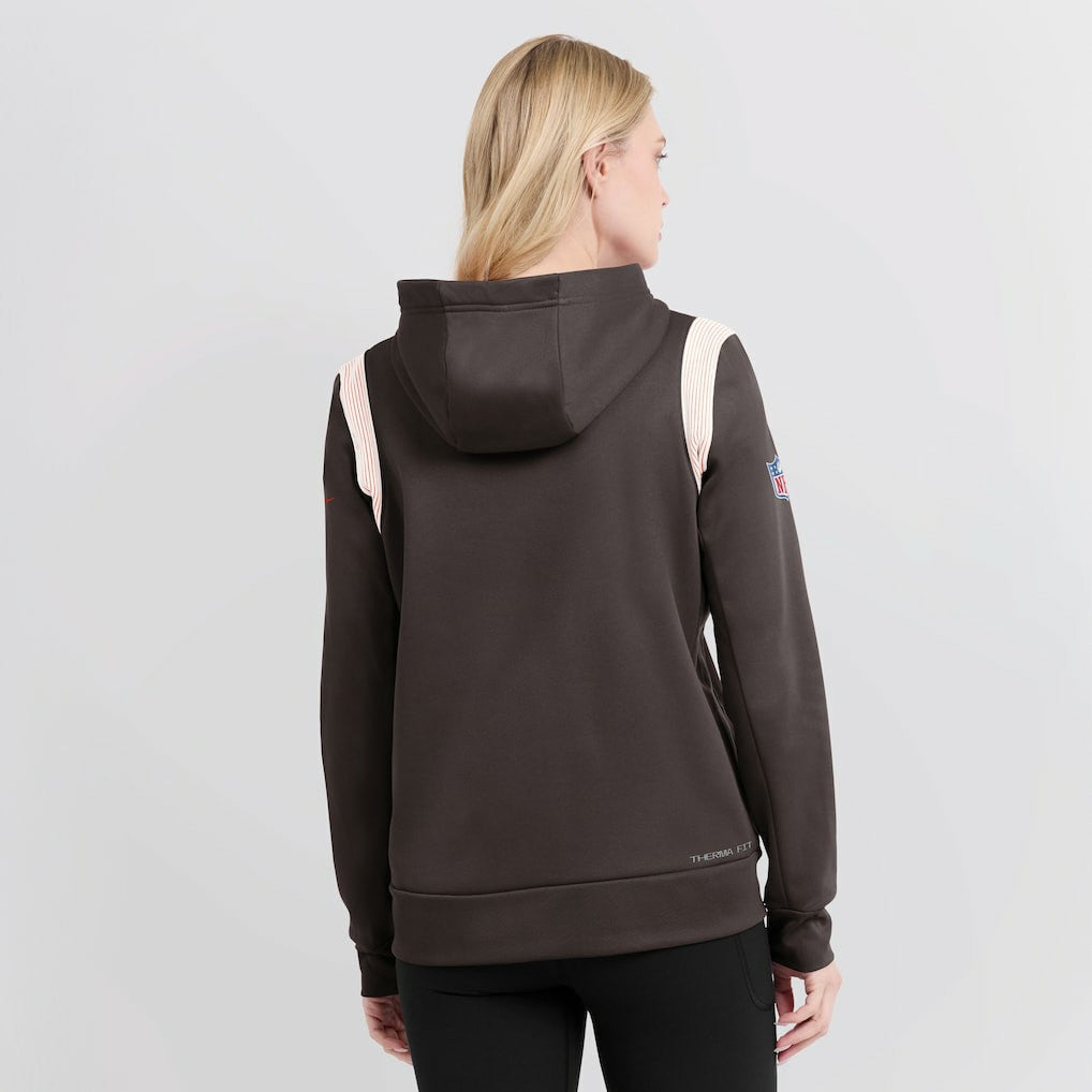 Women's Sideline Stack Performance Pullover Hoodie - Cleveland Browns