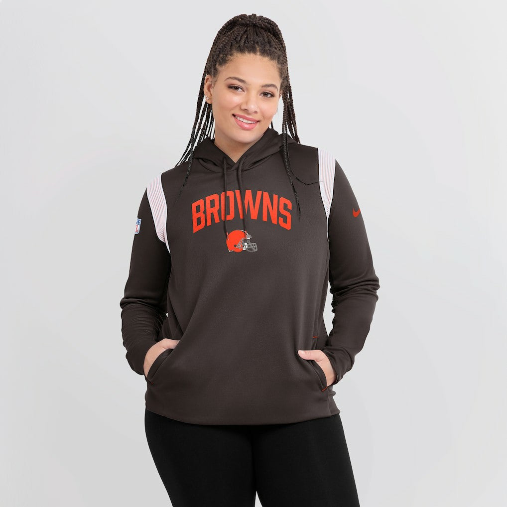 Women's Sideline Stack Performance Pullover Hoodie - Cleveland Browns