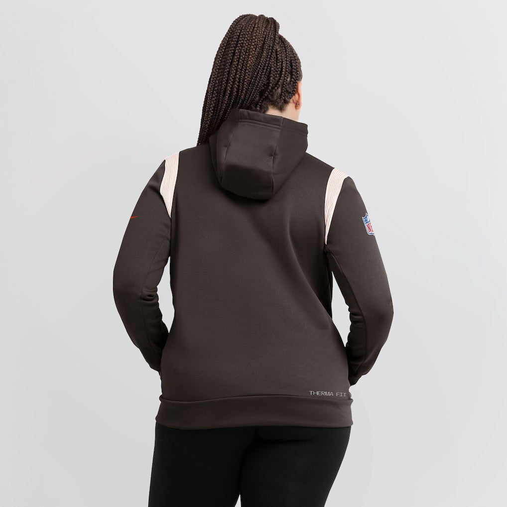 Women's Sideline Stack Performance Pullover Hoodie - Cleveland Browns
