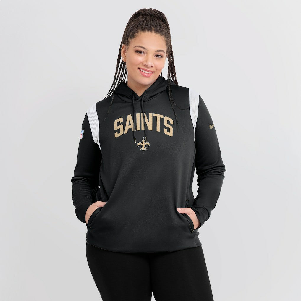 Women's Sideline Stack Performance Pullover Hoodie - New Orleans Saints