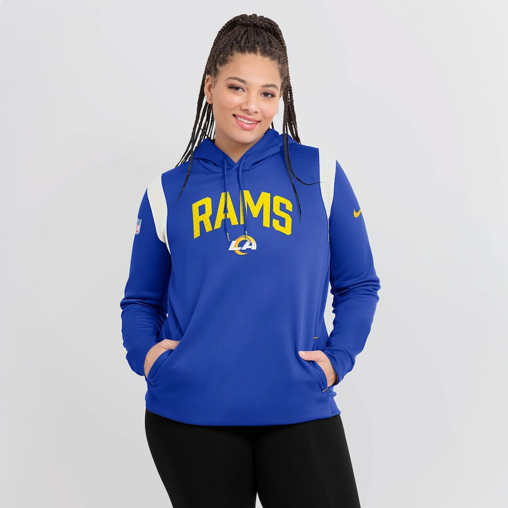 Women's Sideline Stack Performance Pullover Hoodie - Los Angeles Rams