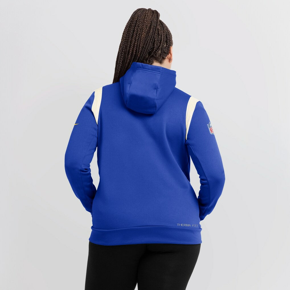 Women's Sideline Stack Performance Pullover Hoodie - Los Angeles Rams