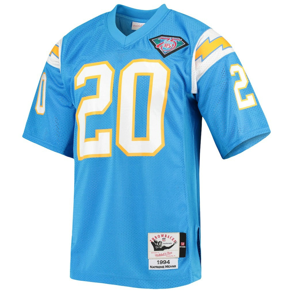 Natrone Means  1994 Authentic Throwback Retired Player Jersey - Los Angeles Chargers