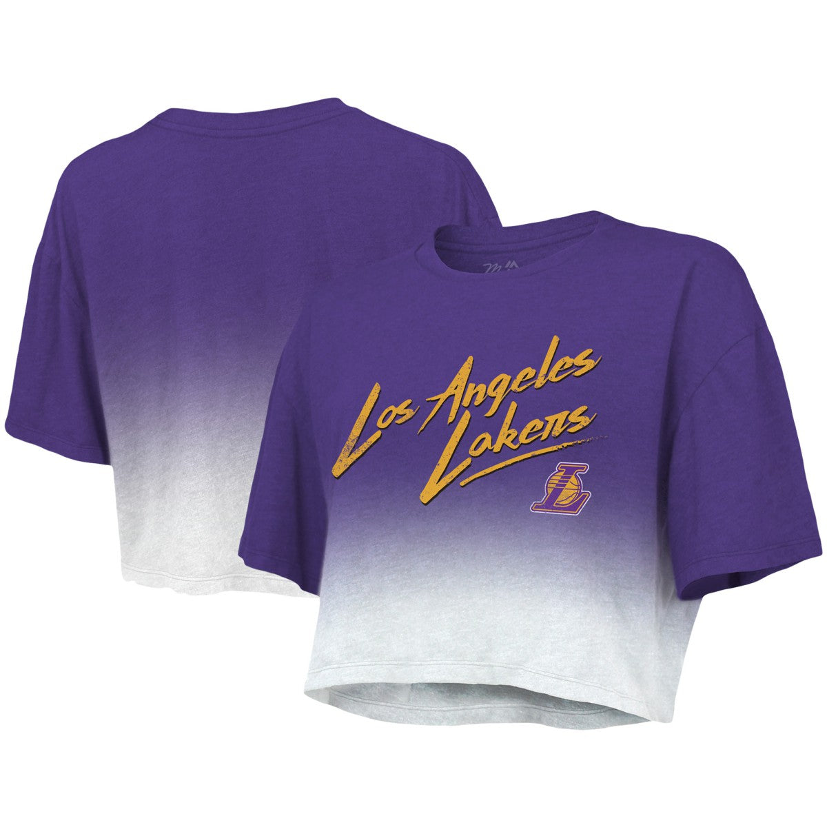 NBA Los Angeles Lakers Majestic Threads Women's Dirty Dribble Tri-Blend Cropped T-Shirt
