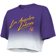 NBA Los Angeles Lakers Majestic Threads Women's Dirty Dribble Tri-Blend Cropped T-Shirt