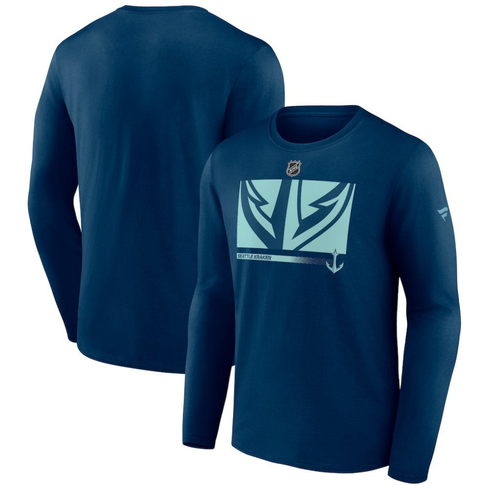NHL Deep Sea Blue Seattle Kraken Fanatics Authentic Pro Core Collection Secondary Long Sleeve T-Shirt