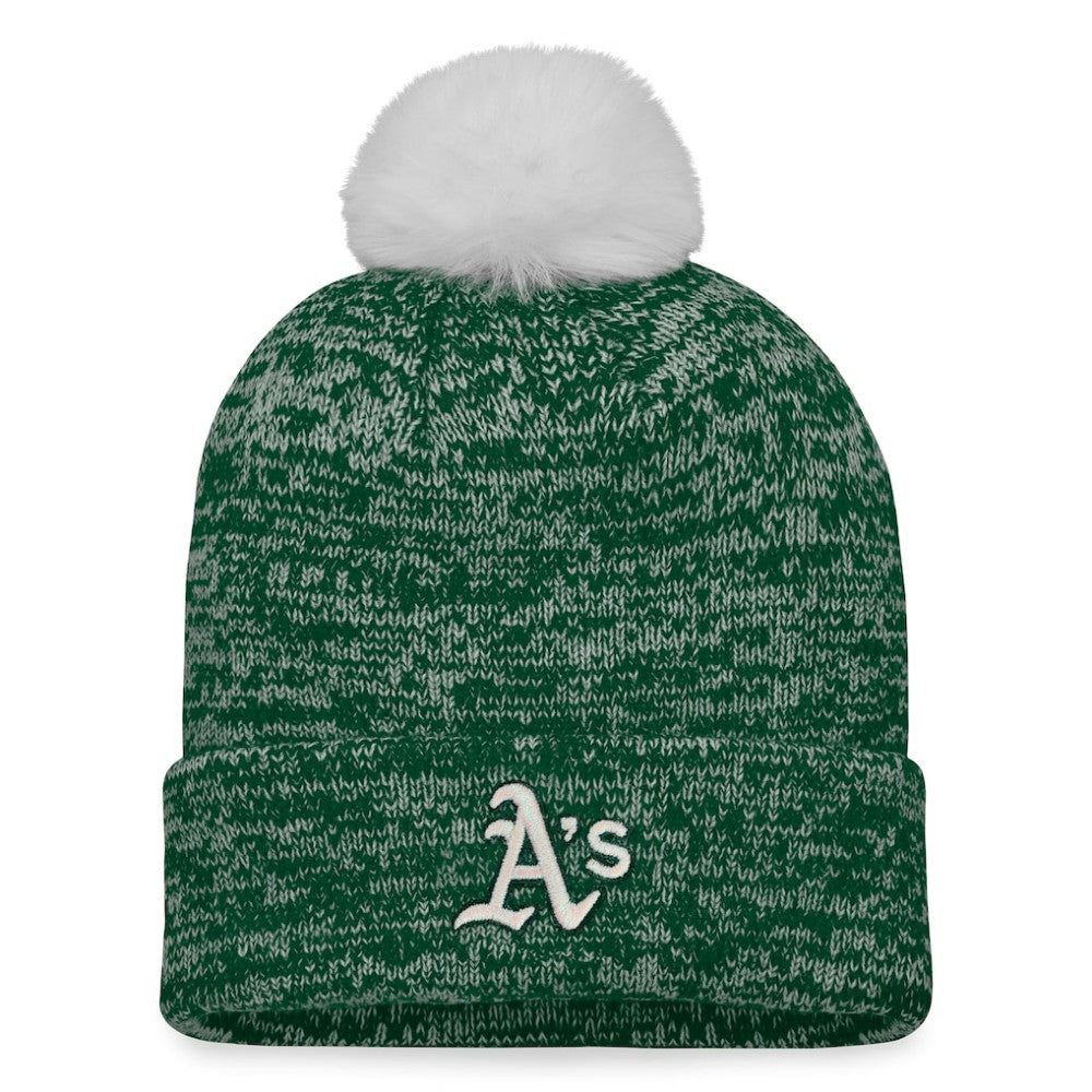 MLB Athletics Fanatics Women's Iconic Cuffed Knit Hat with Pom