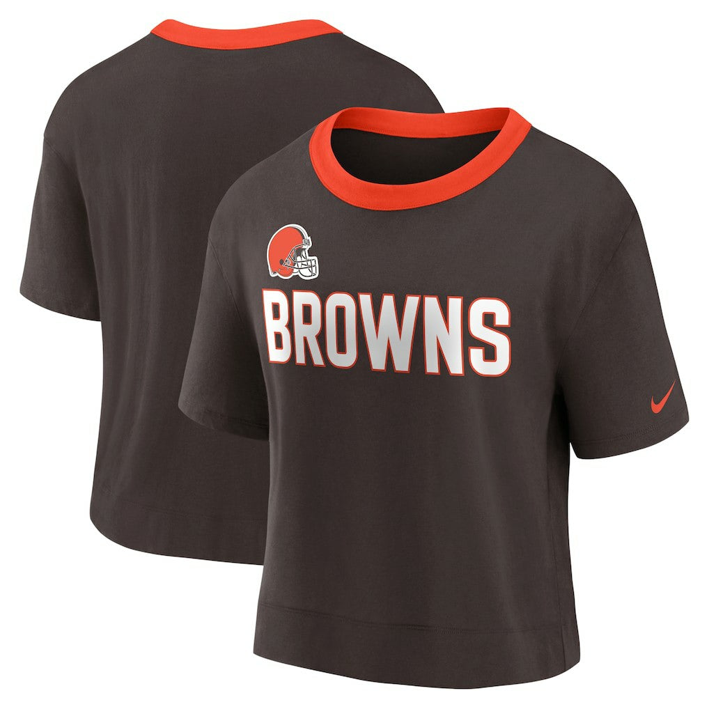 Women's High Hip Fashion Cropped Top - Cleveland Browns