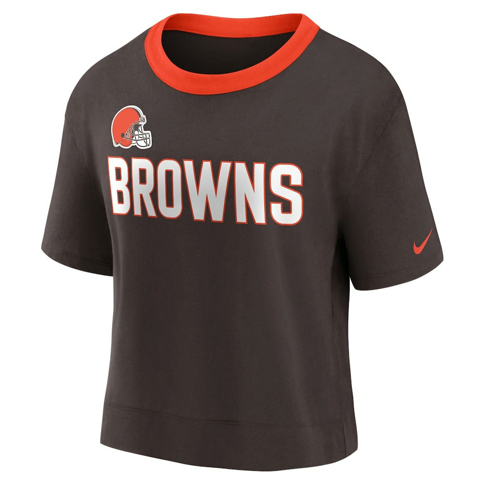 Women's High Hip Fashion Cropped Top - Cleveland Browns