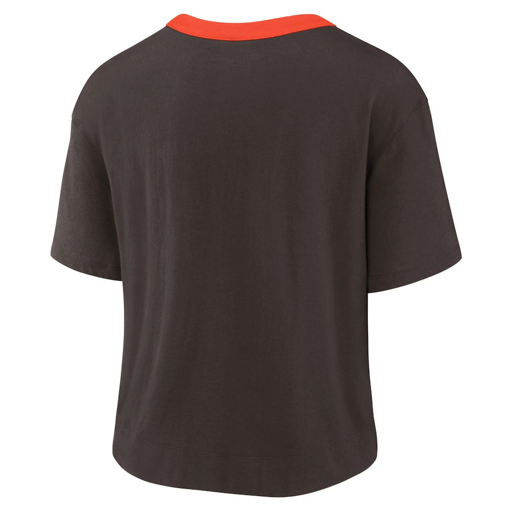 Women's High Hip Fashion Cropped Top - Cleveland Browns