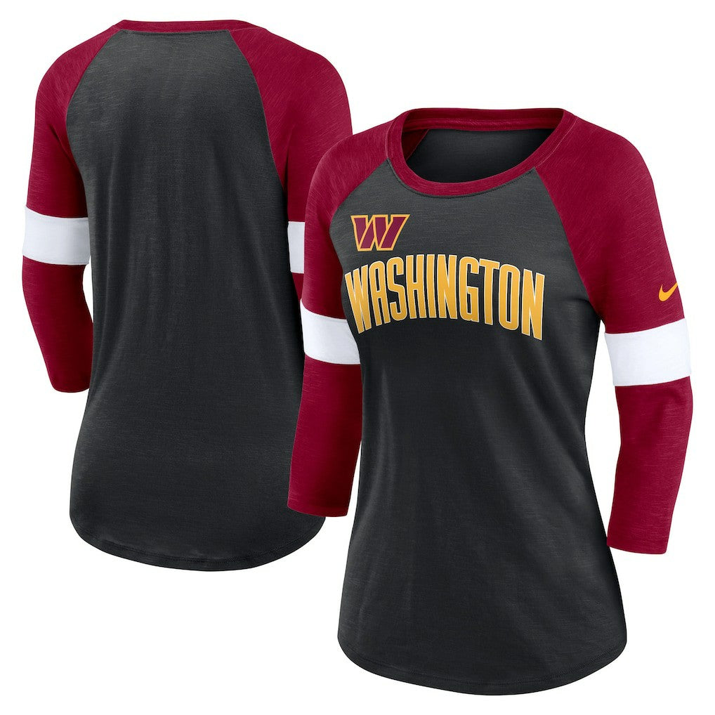 Women's Football Pride Raglan 3/4-Sleeve T-Shirt - Washington Commanders