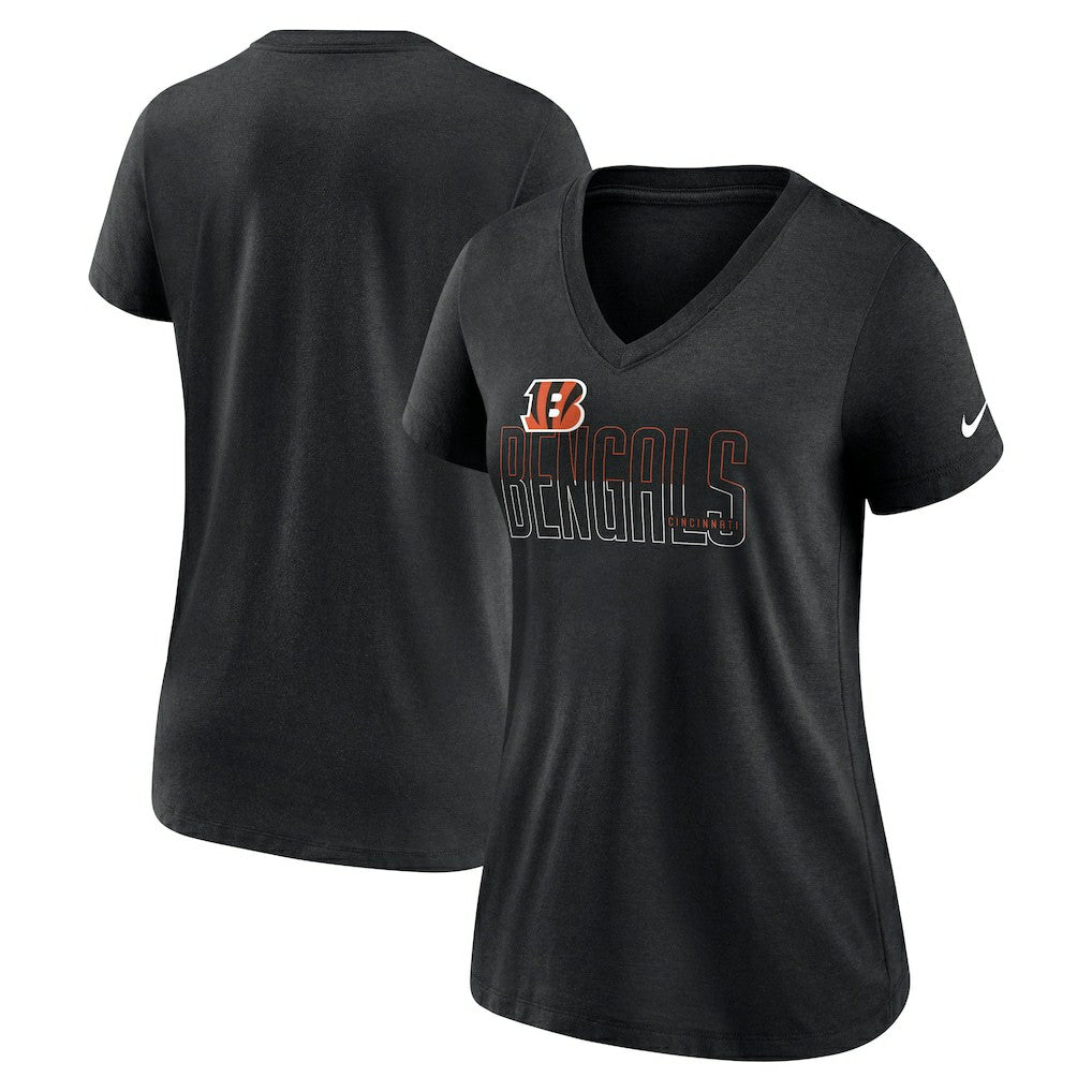 Women's Lock Up Tri-Blend V-Neck T-Shirt - Cincinnati Bengals