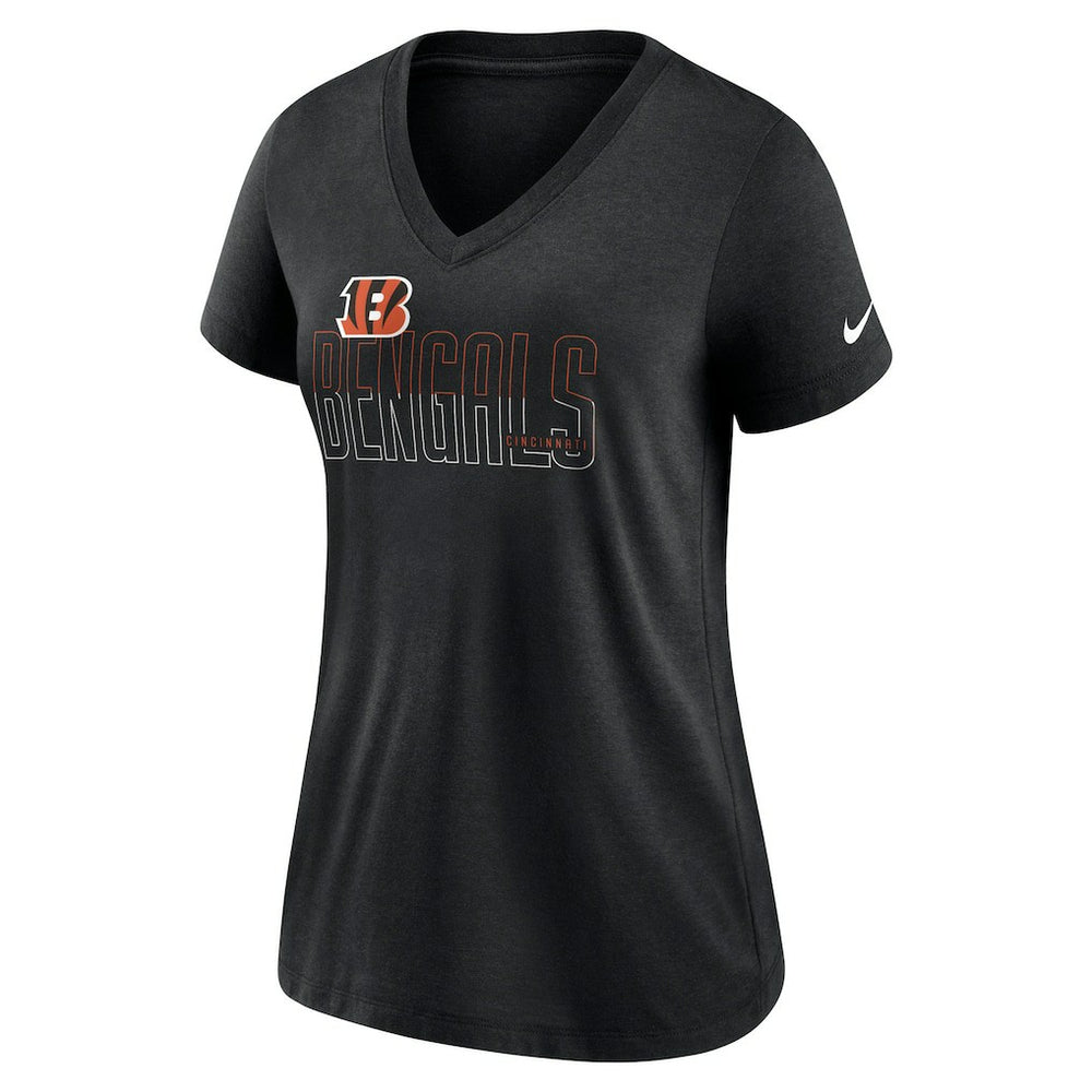 Women's Lock Up Tri-Blend V-Neck T-Shirt - Cincinnati Bengals