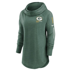 Women's Minimal Statement Lightweight Raglan Funnel Neck Pullover Hoodie - Green Bay Packers