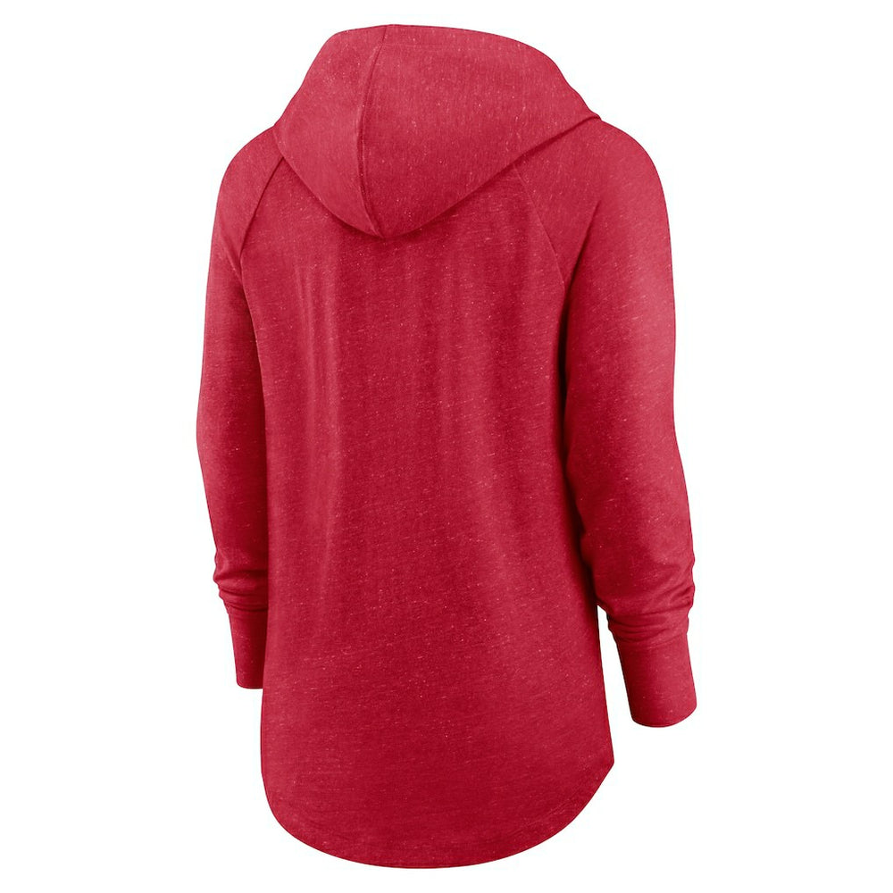 Women's Minimal Statement Lightweight Raglan Funnel Neck Pullover Hoodie - San Francisco 49ers