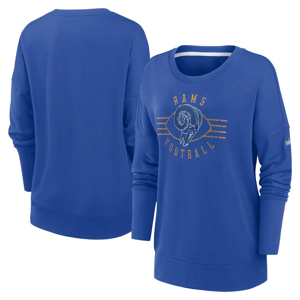 Women's Rewind Playback Icon Performance Pullover Sweatshirt - Los Angeles Rams