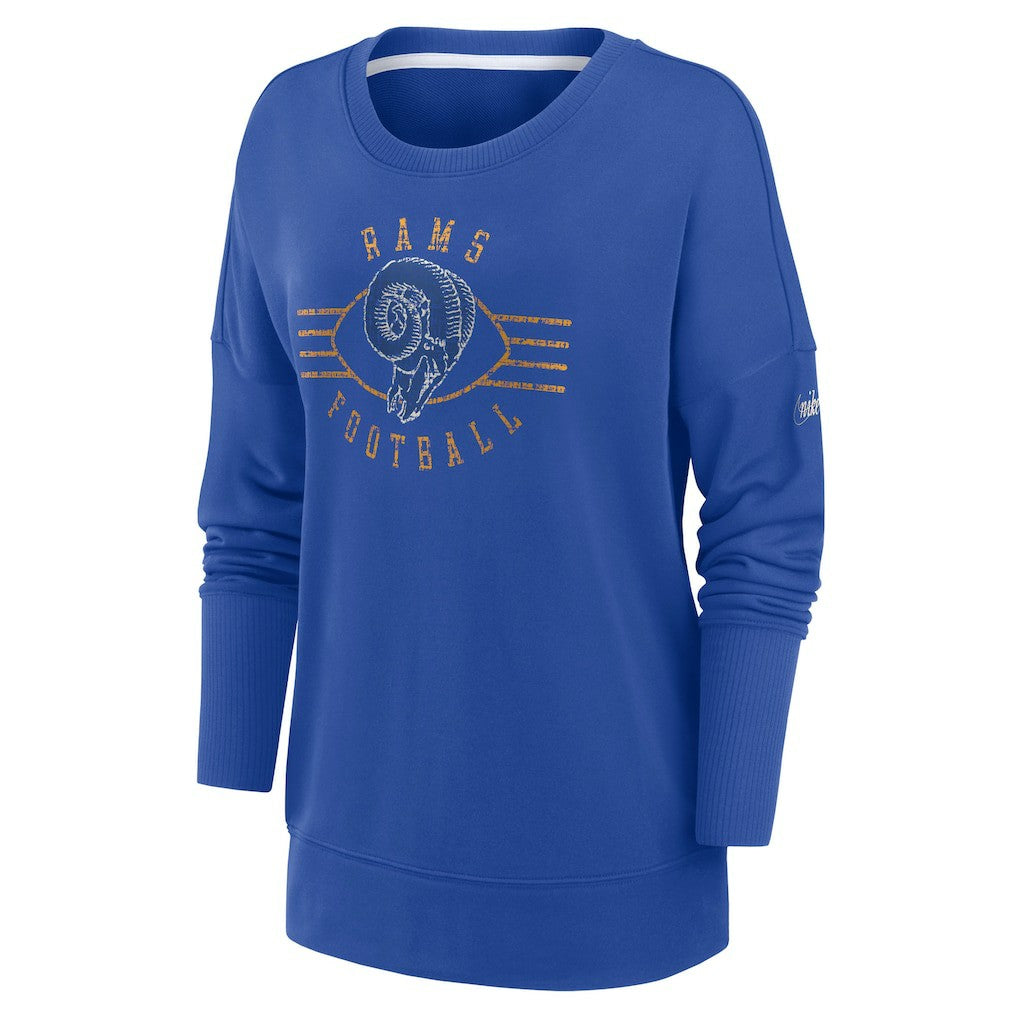 Women's Rewind Playback Icon Performance Pullover Sweatshirt - Los Angeles Rams