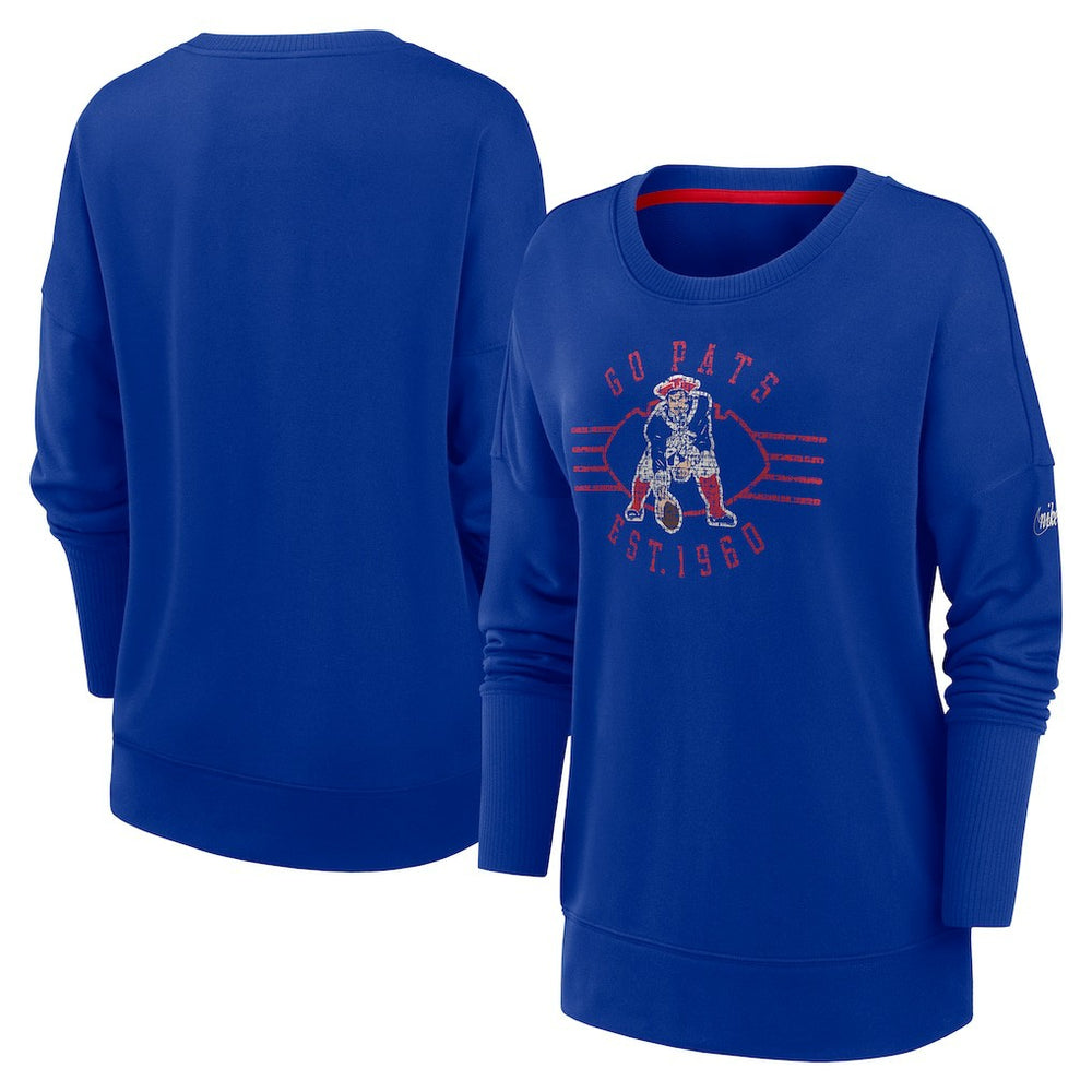Women's Rewind Playback Icon Performance Pullover Sweatshirt - New England Patriots