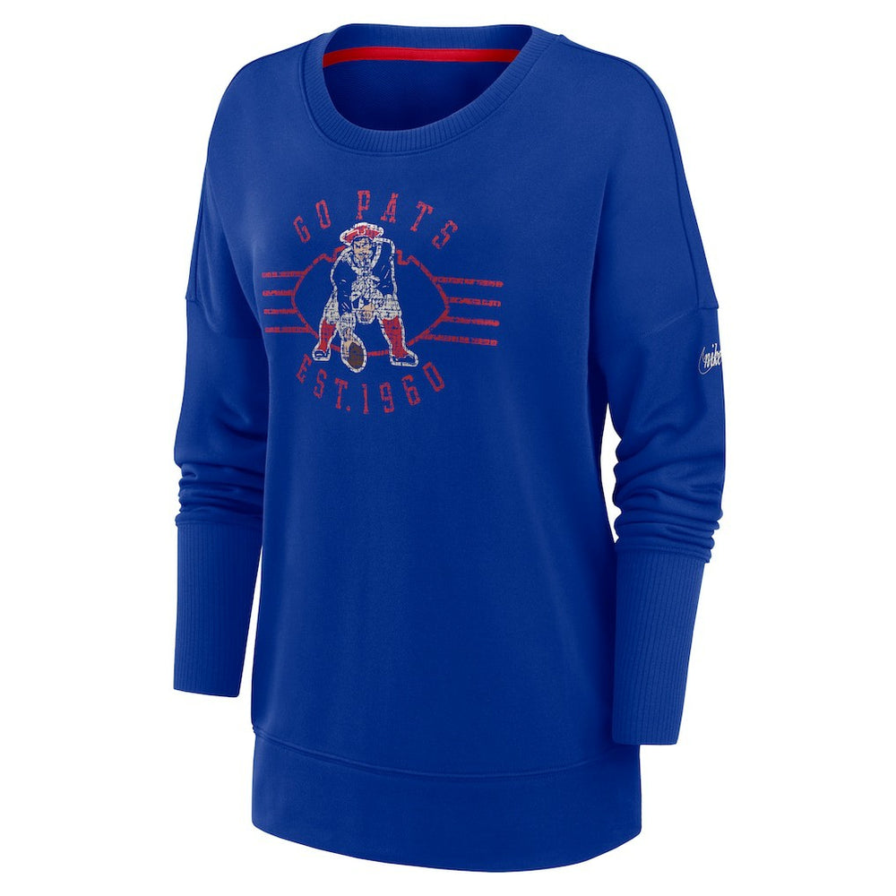 Women's Rewind Playback Icon Performance Pullover Sweatshirt - New England Patriots