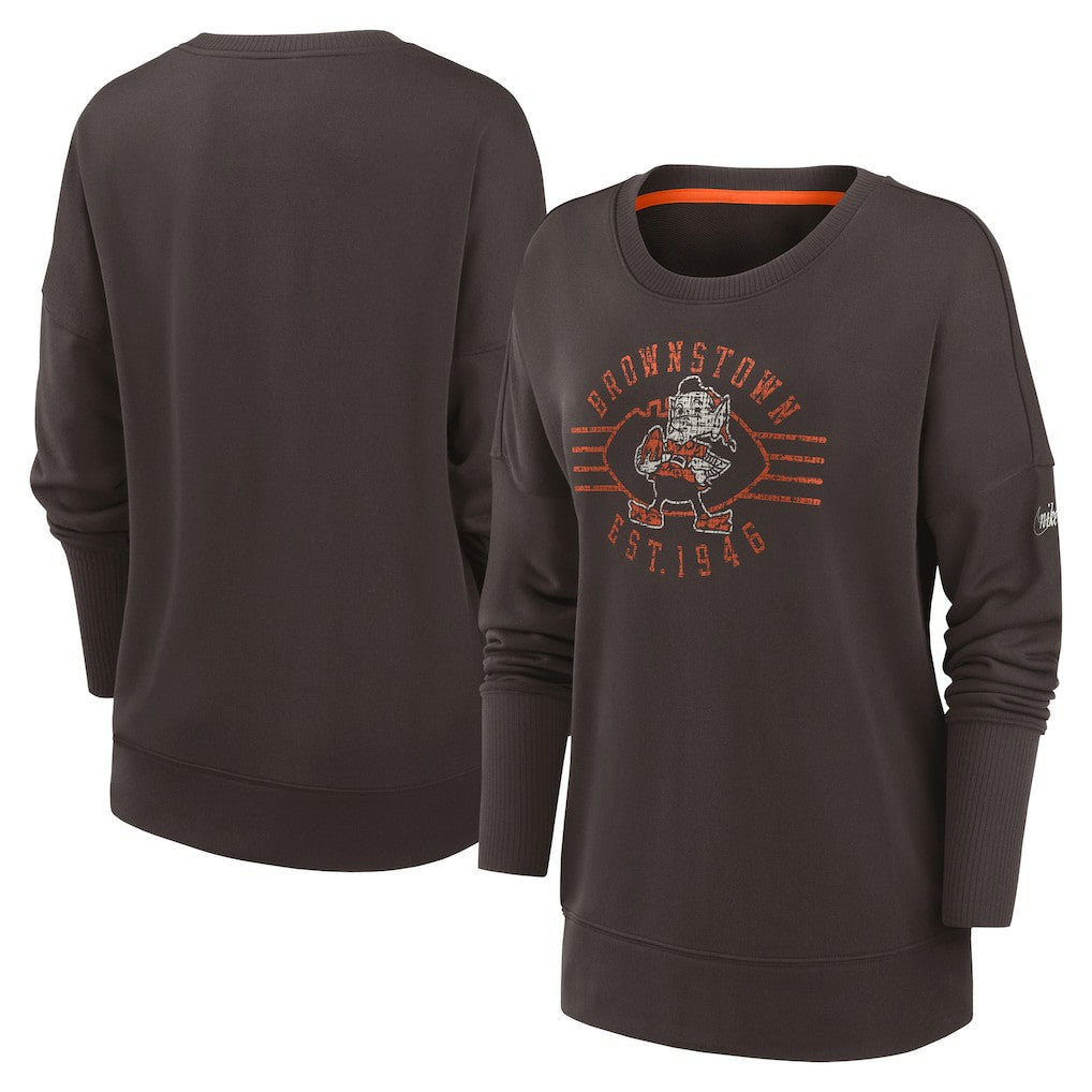 Women's Rewind Playback Icon Performance Pullover Sweatshirt - Cleveland Browns