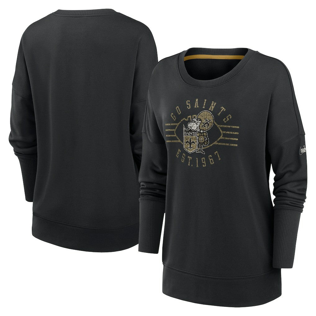 Women's Rewind Playback Icon Performance Pullover Sweatshirt - New Orleans Saints