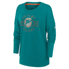 Women's Rewind Playback Icon Performance Pullover Sweatshirt - Miami Dolphins