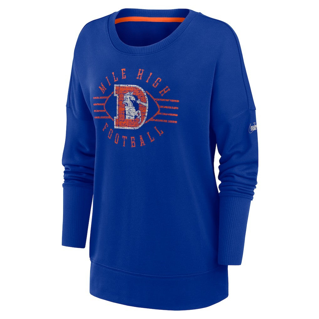 Women's Rewind Playback Icon Performance Pullover Sweatshirt - Denver Broncos