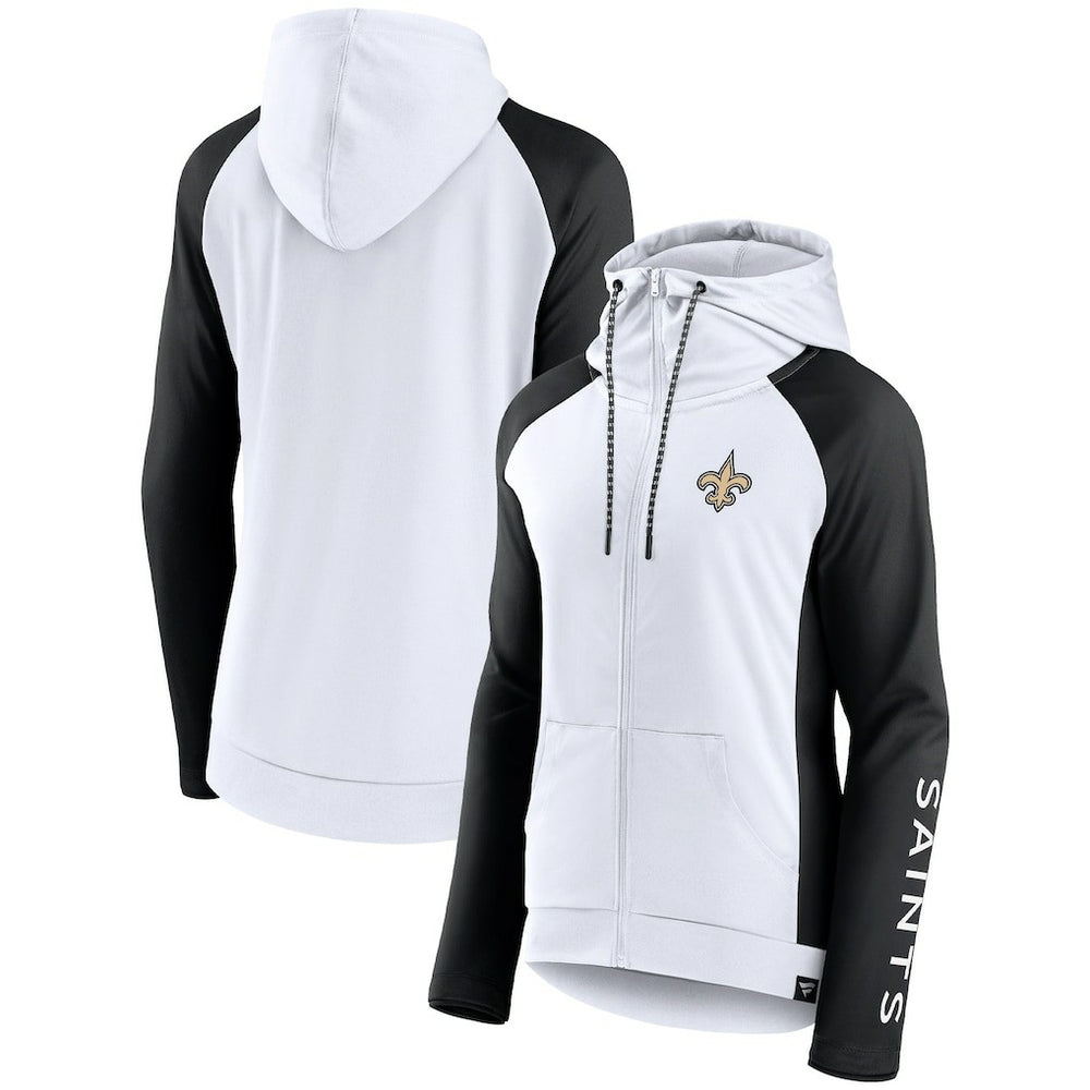 Women's End Around Lightweight Raglan Full-Zip Hoodie Jacket - New Orleans Saints