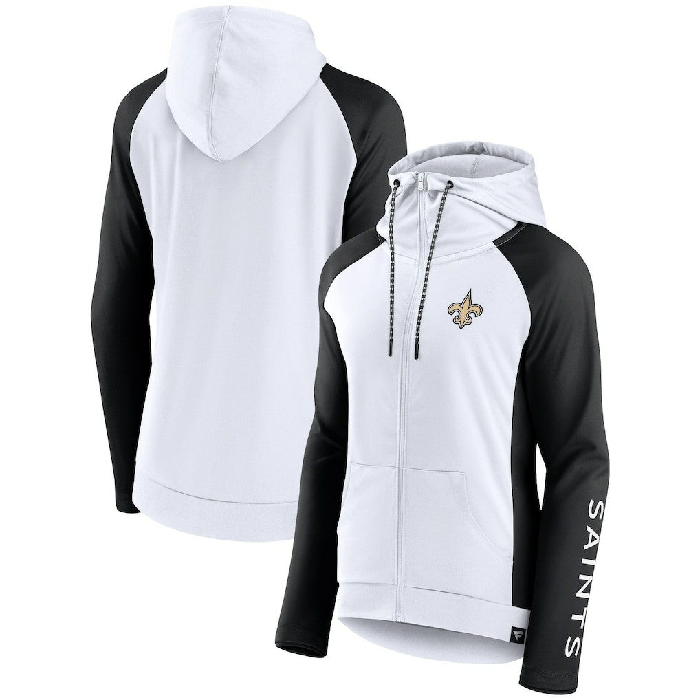 Women's End Around Lightweight Raglan Full-Zip Hoodie Jacket - New Orleans Saints