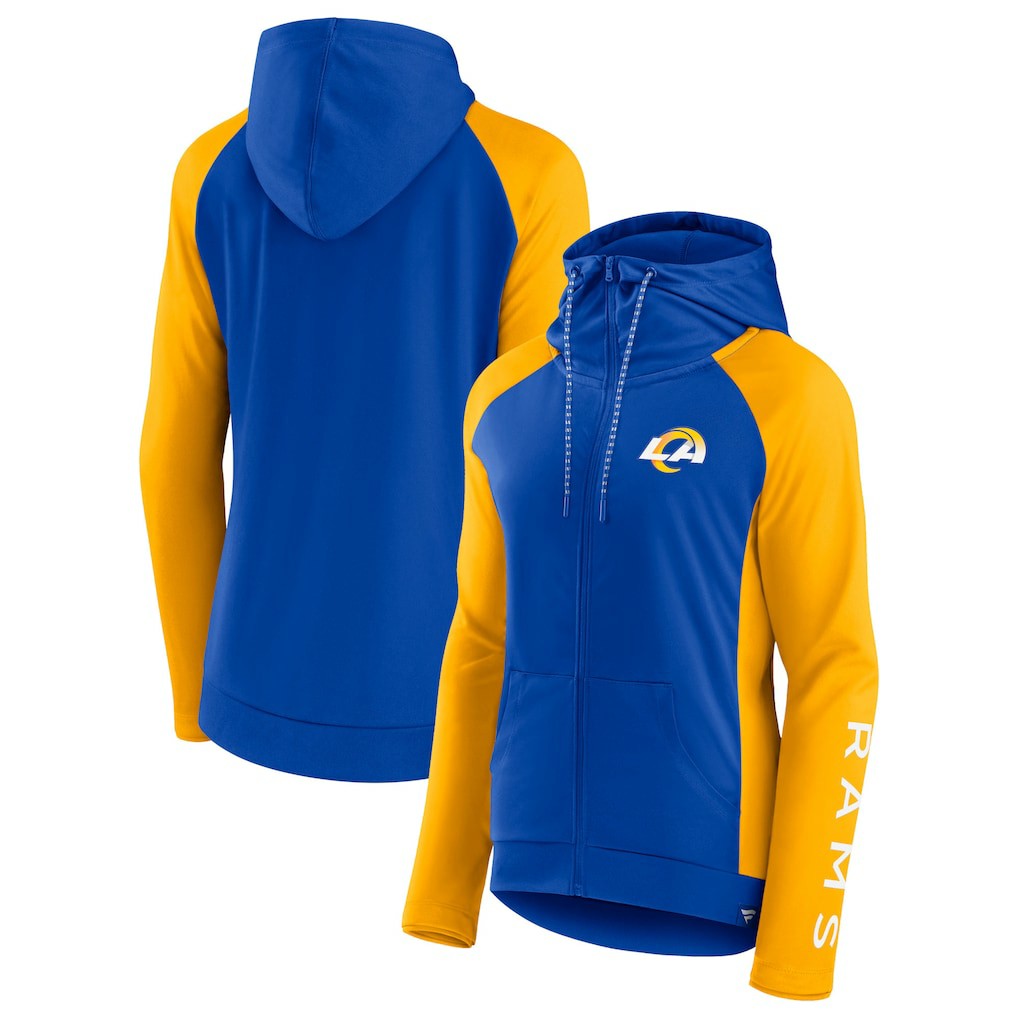 Women's End Around Lightweight Raglan Full-Zip Hoodie Jacket - Los Angeles Rams