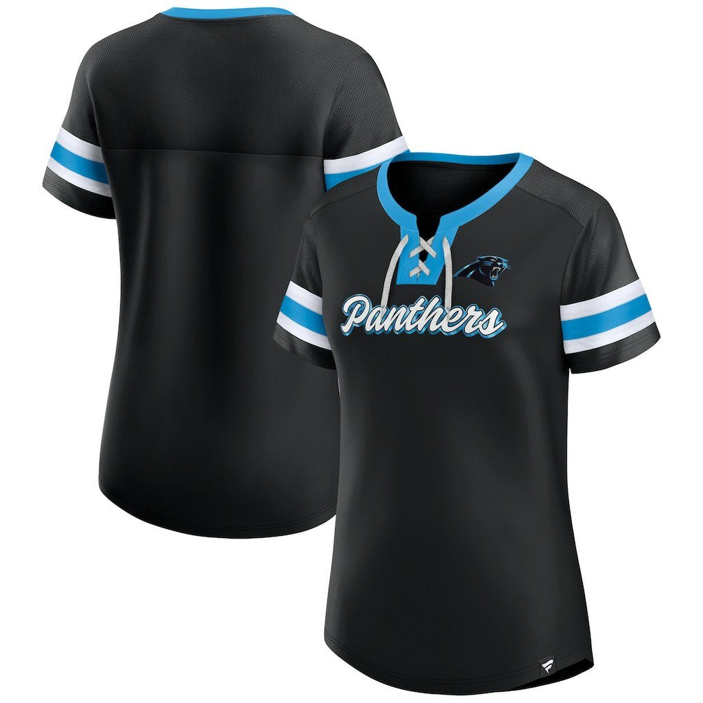 Women's Original State Lace-Up T-Shirt - Carolina Panthers