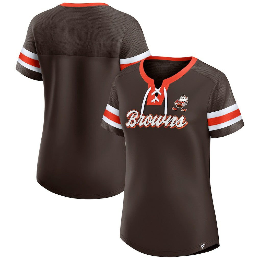 Women's Original State Lace-Up T-Shirt - Cleveland Browns
