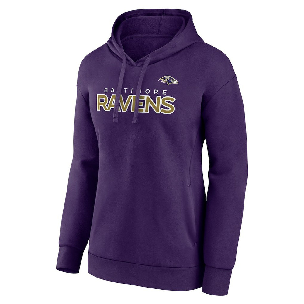 Women's Iconic Cotton Fleece Checklist Pullover Hoodie - Baltimore Ravens