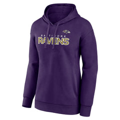 Women's Iconic Cotton Fleece Checklist Pullover Hoodie - Baltimore Ravens