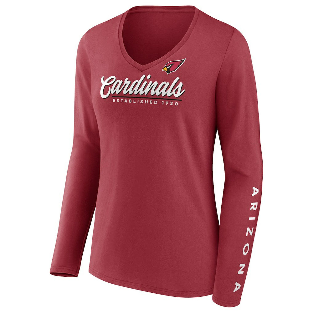 Women's Drive Forward V-Neck Long Sleeve T-Shirt - Arizona Cardinals