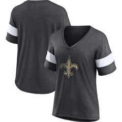Women's Distressed Team Tri-Blend V-Neck T-Shirt - New Orleans Saints