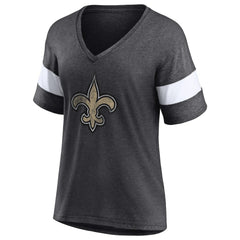 Women's Distressed Team Tri-Blend V-Neck T-Shirt - New Orleans Saints