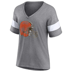 Women's Distressed Team Tri-Blend V-Neck T-Shirt - Cleveland Browns