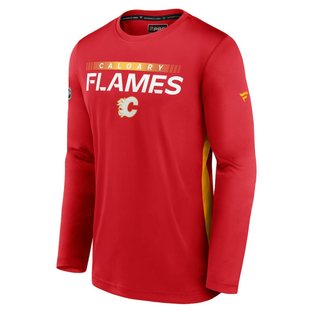 NHL Red Calgary Flames Fanatics Authentic Pro Rink Performance Long Sleeve T-Shirt