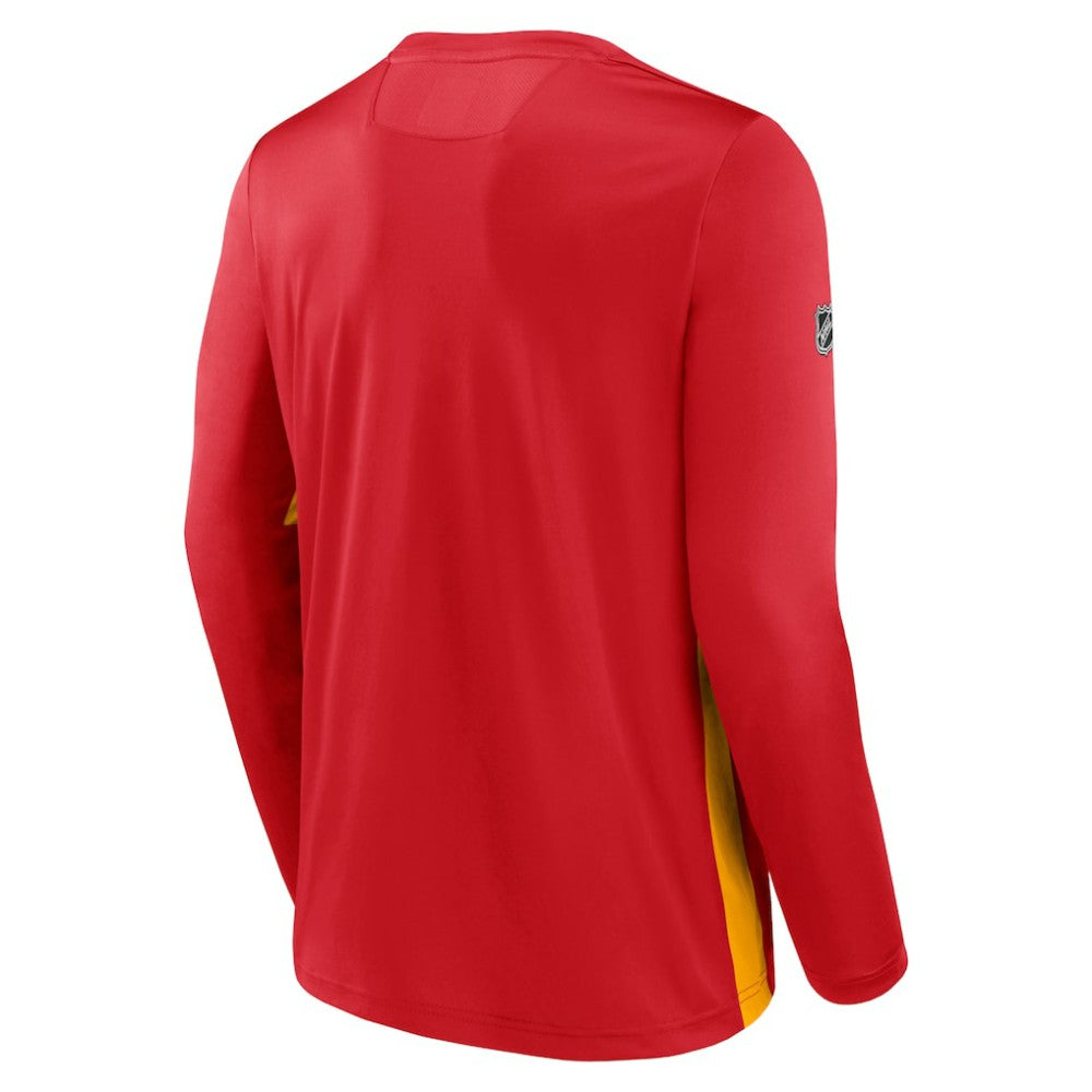 NHL Red Calgary Flames Fanatics Authentic Pro Rink Performance Long Sleeve T-Shirt