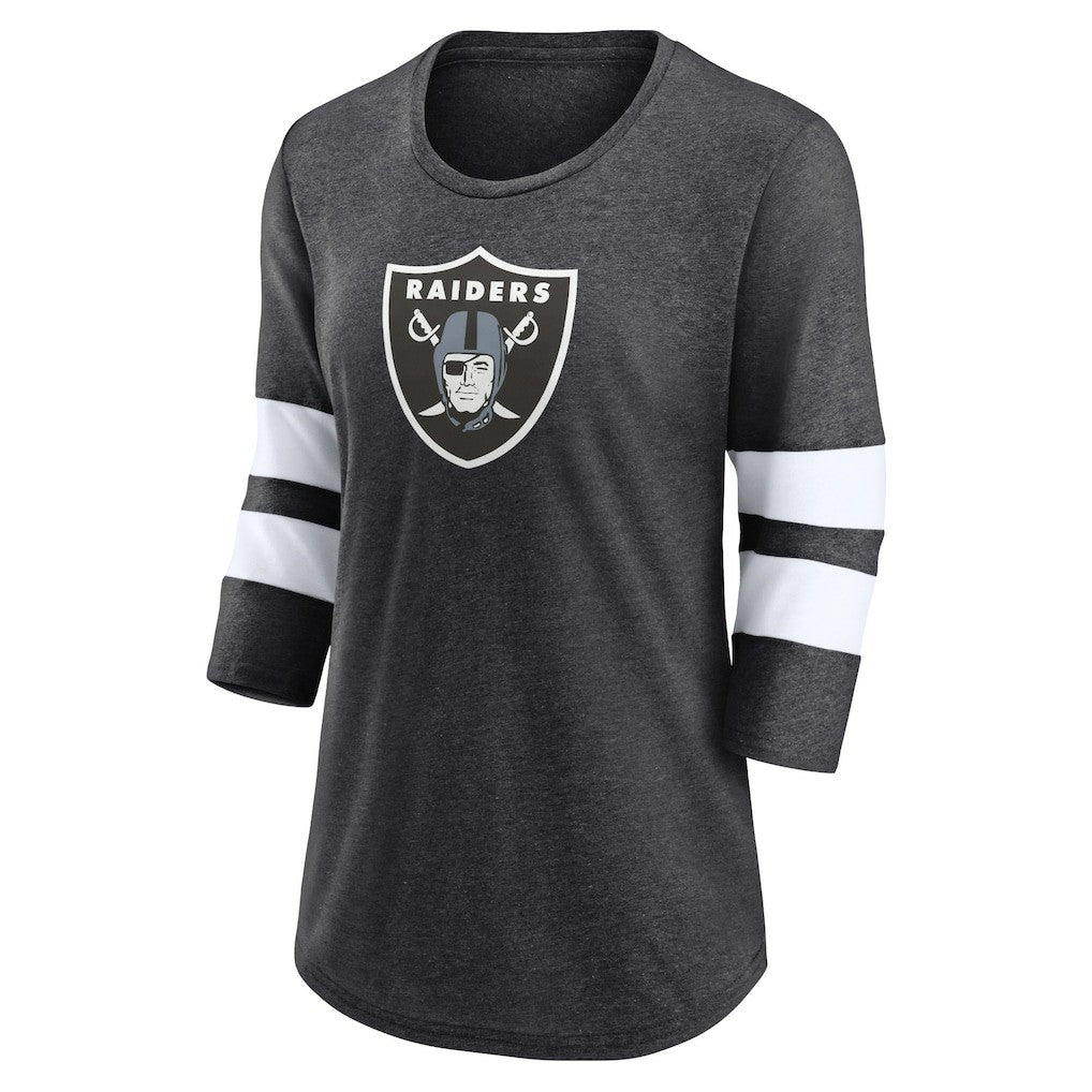 Women's Primary Logo 3/4 Sleeve Scoop Neck T-Shirt - Las Vegas Raiders