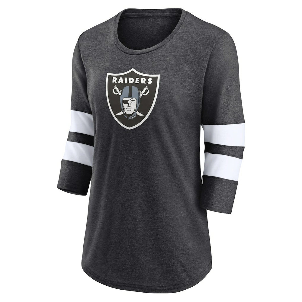 Women's Primary Logo 3/4 Sleeve Scoop Neck T-Shirt - Las Vegas Raiders