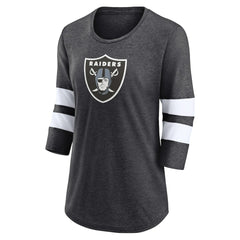 Women's Primary Logo 3/4 Sleeve Scoop Neck T-Shirt - Las Vegas Raiders