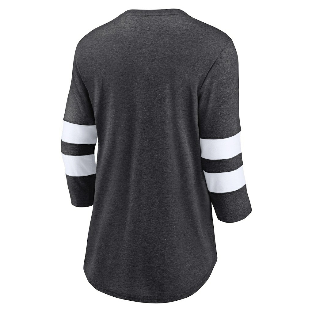 Women's Primary Logo 3/4 Sleeve Scoop Neck T-Shirt - Las Vegas Raiders