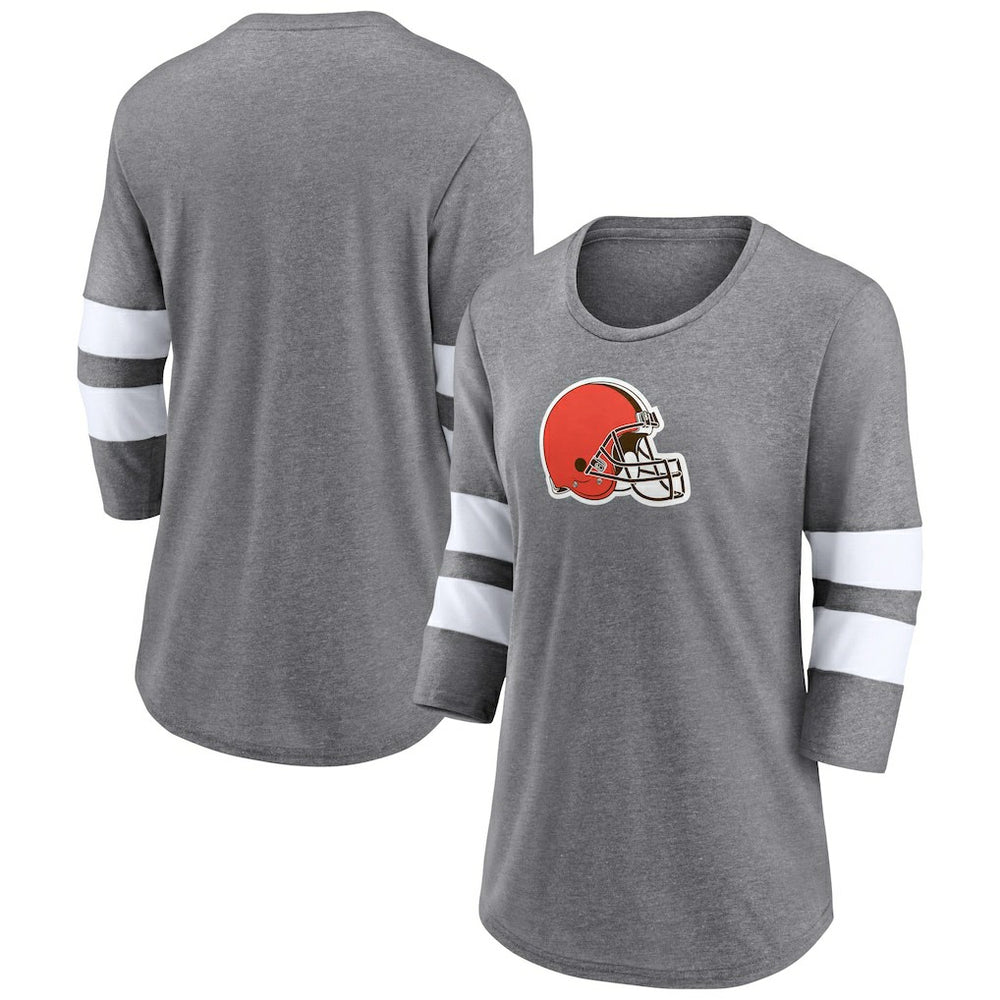 Women's Primary Logo 3/4 Sleeve Scoop Neck T-Shirt - Cleveland Browns