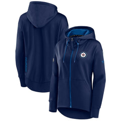 NHL Navy Winnipeg Jets Fanatics Women's Authentic Pro Rink Full-Zip Hoodie
