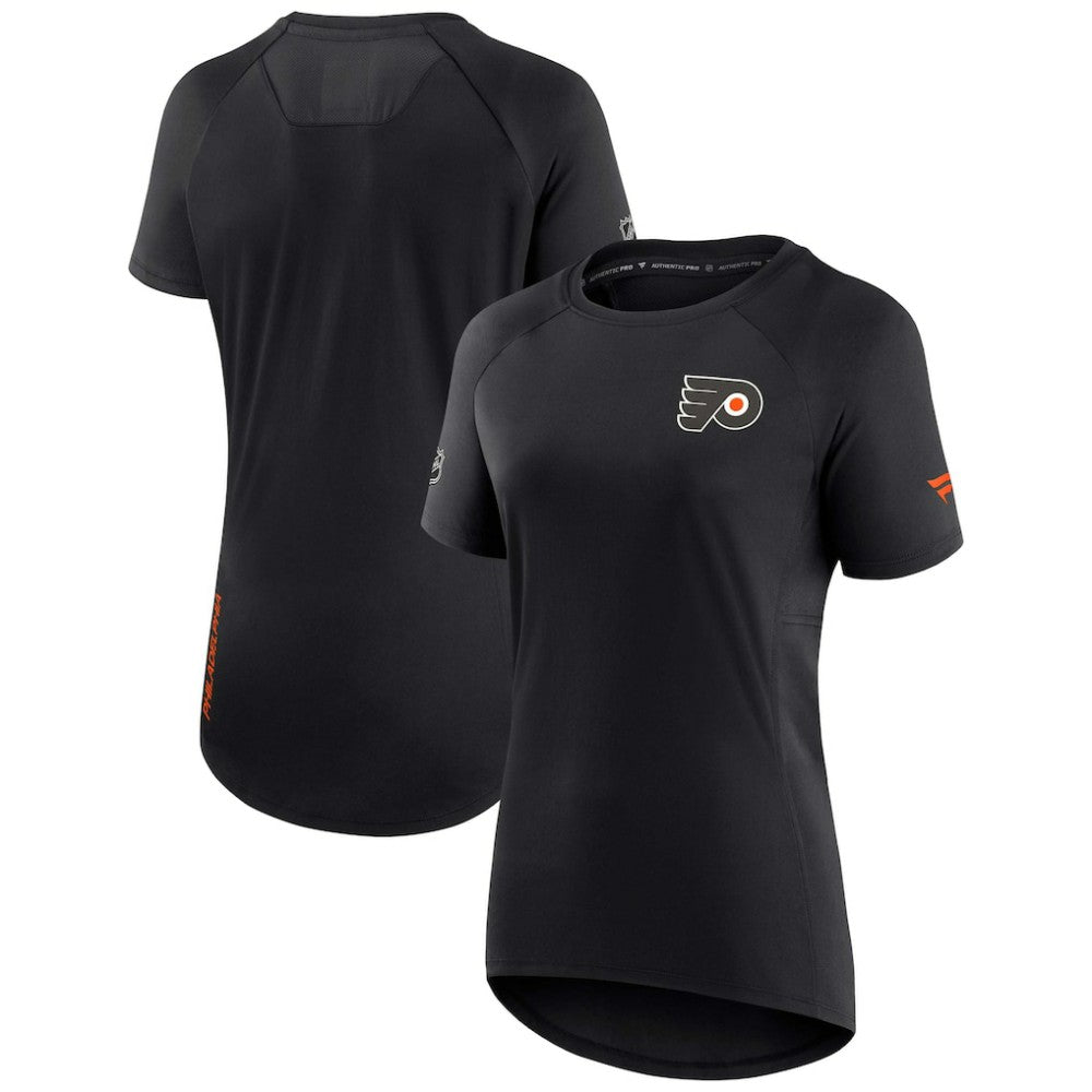 NHL Black Philadelphia Flyers Fanatics Women's Authentic Pro Rink Raglan Tech T-Shirt