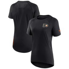 NHL Black Philadelphia Flyers Fanatics Women's Authentic Pro Rink Raglan Tech T-Shirt