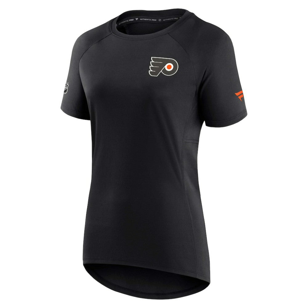 NHL Black Philadelphia Flyers Fanatics Women's Authentic Pro Rink Raglan Tech T-Shirt